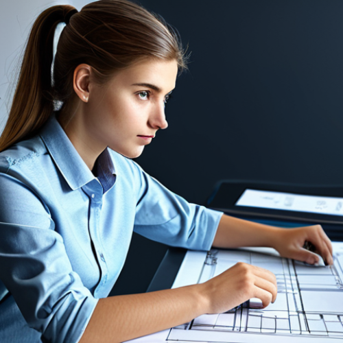 Home 9 **
"A young, professional mechanical designer, fully clothed in appropriate attire, working on a CAD software project. Modern office setting with blueprints and tools in the background. Focused and determined expression. Safe for work, appropriate content, professional, modest, perfect anatomy, correct proportions, well-formed hands, natural body proportions, high quality rendering."
**